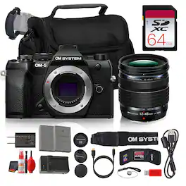 OM System - OM-5 Mark II Mirrorless Camera + ED 12-45mm f/4 PRO Lens Black (Bundle)