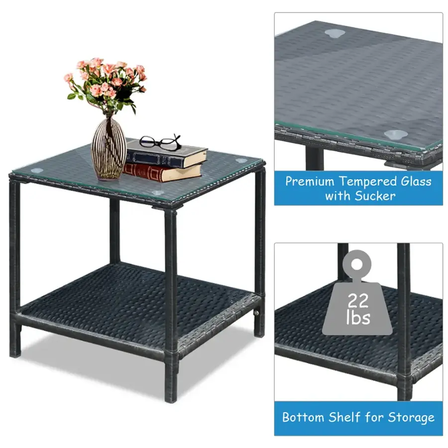 Premium Tempered Glass with Sucker 22 lbs Bottom Shelf for Storage