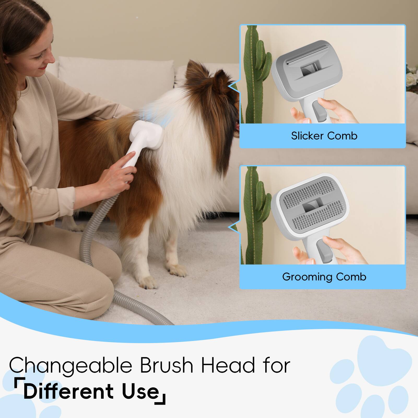 Slicker Comb Grooming Comb Changeable Brush Head for Different Use

Changeable Brush Head for Different Use