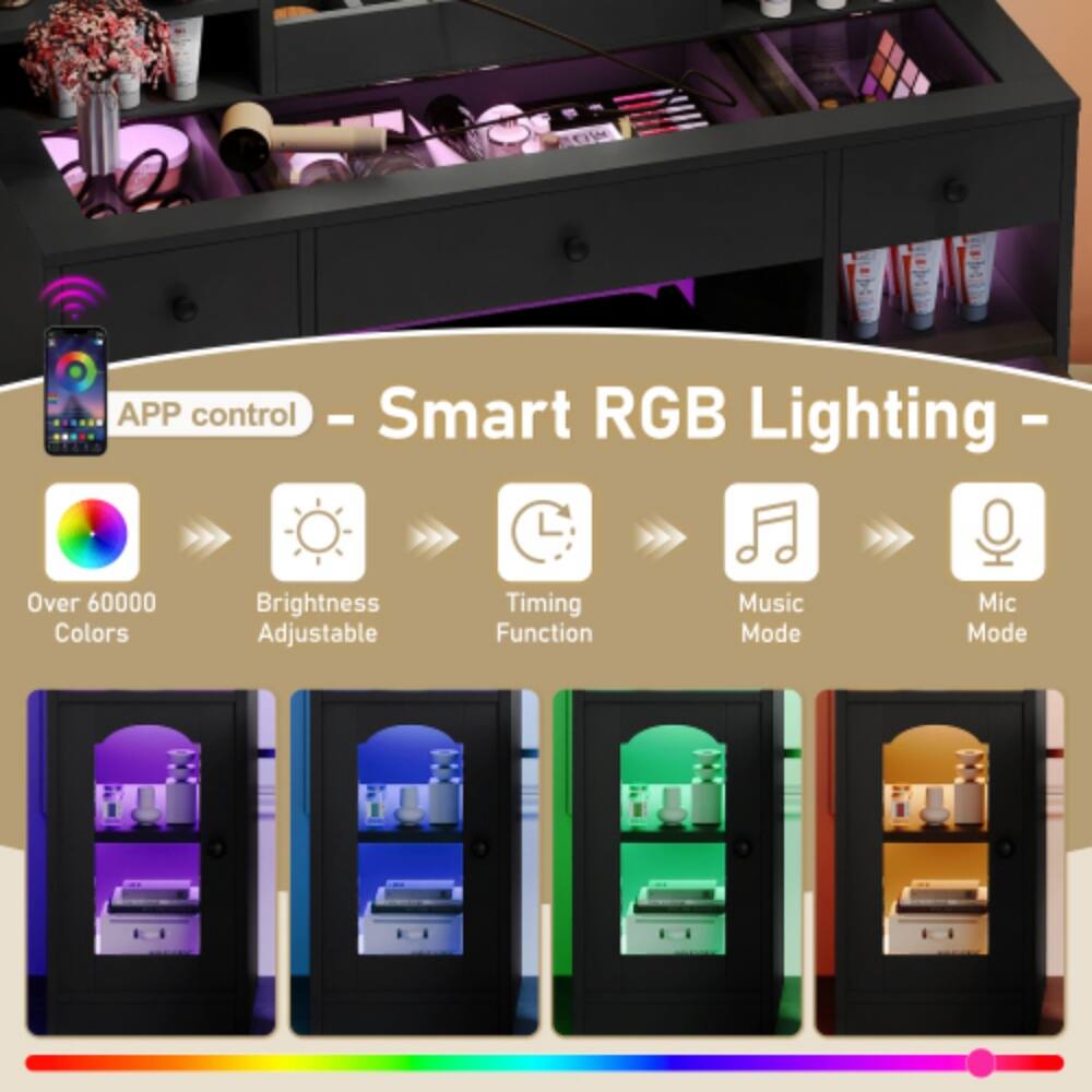 OM APP control - Smart RGB Lighting - Over 60000 Colors Brightness Adjustable Timing Function Music Mode Mic Mode
