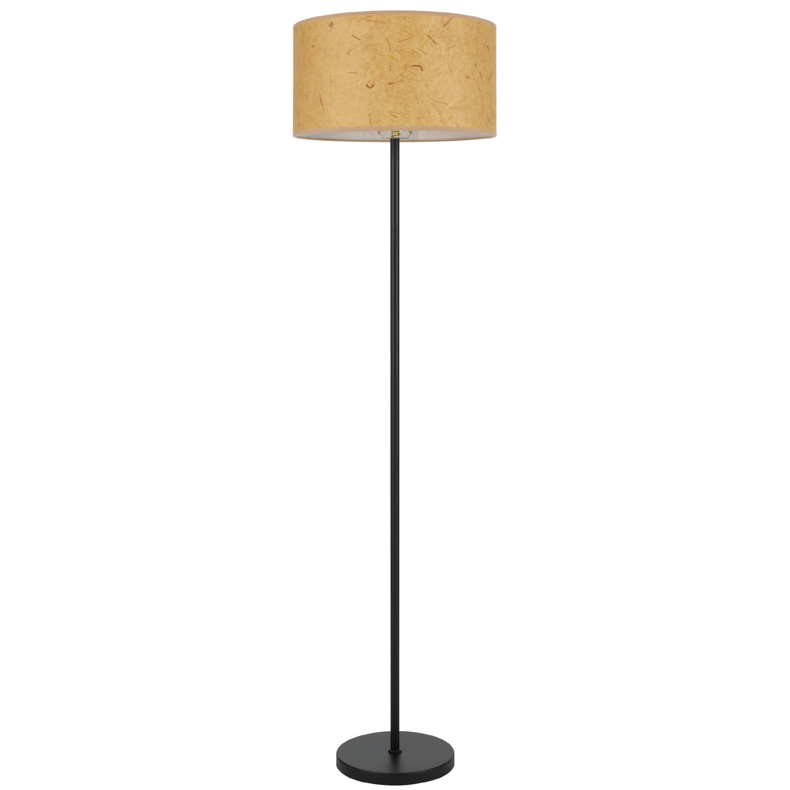 Left. Manhattan Lane - Avira 61 Inch Floor Lamp, Speckled Hardback Kraft Paper Shade, Metal.