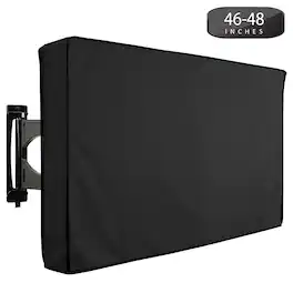 KHOMO GEAR - Outdoor TV Cover 46" x 48" – Weatherproof Protector for Flat Screen TVs - Black