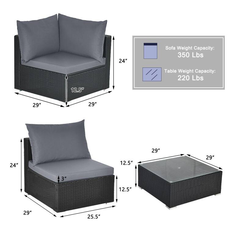 24" Sofa Weight Capacity: 350 Lbs  
Table Weight Capacity: 220 Lbs  

12.5"  
29"  
29"  
24"  
12.5"  
29"  
29"  
3"  
12.5"  
29"  
25.5"