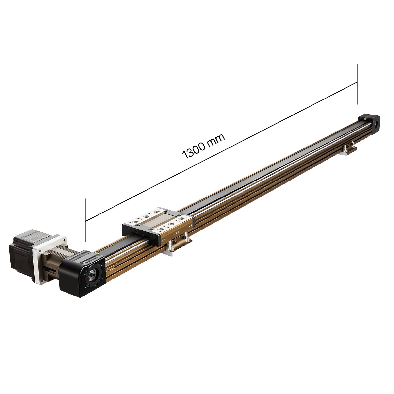 Alt View 4. VEVOR - Linear Guide Rail, Belt Drive, CNC Linear Motion Stage Actuator, with Nema34 Stepper Motor, 1300 mm Stroke Work Size - Silver.