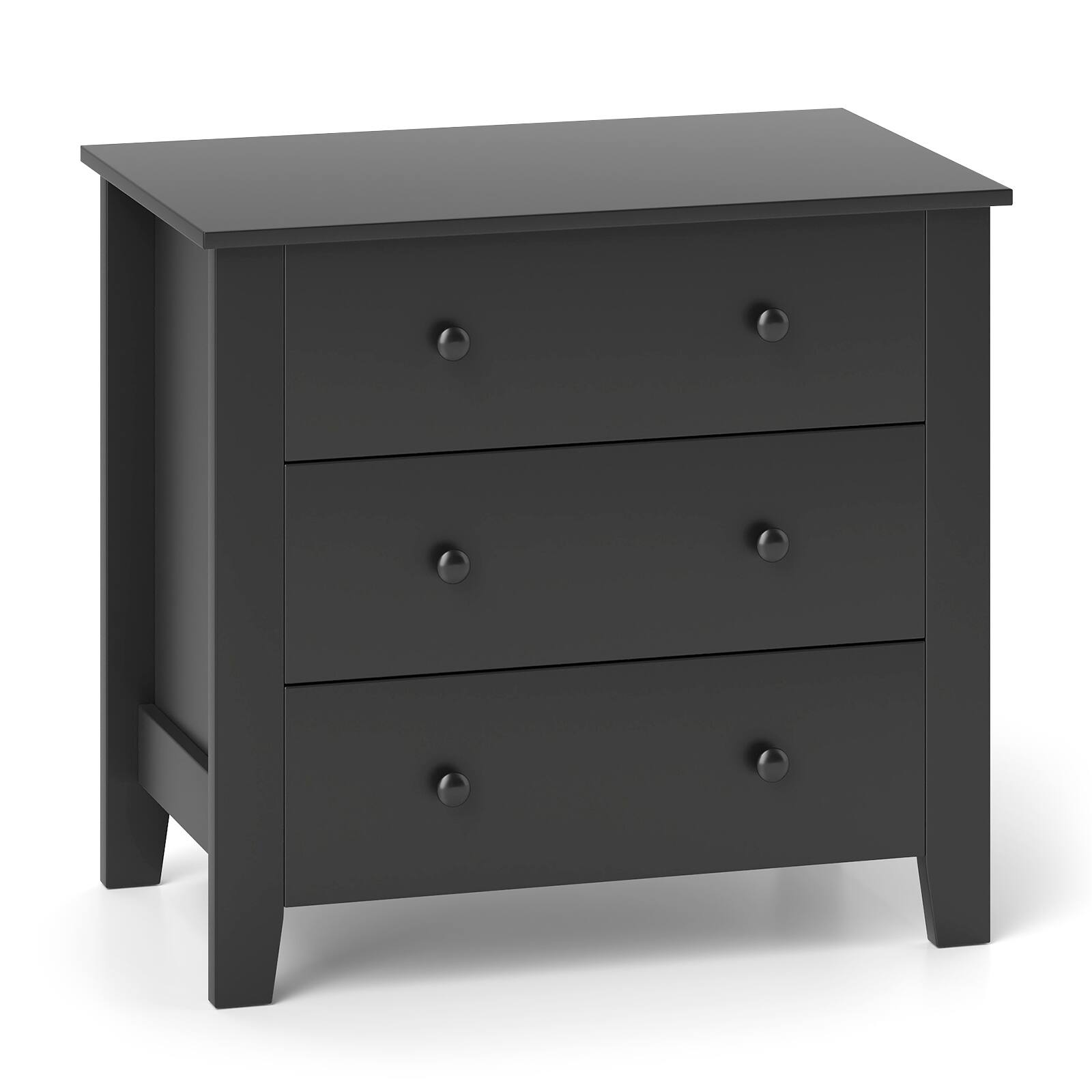 Alt View 7. Gymax - Gymax 3-drawer Dresser w/ Convenient Handles Smooth Slide Rails Accent Table - Black.