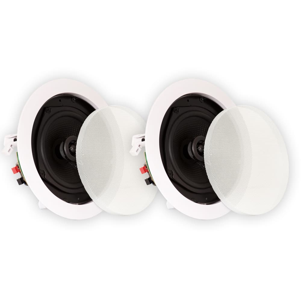 Theater Solutions by Goldwood - TS50C in Ceiling Speakers Surround Sound Home Theater Pair - Paintable White