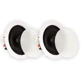 Theater Solutions by Goldwood - TS50C in Ceiling Speakers Surround Sound Home Theater Pair - Paintable White