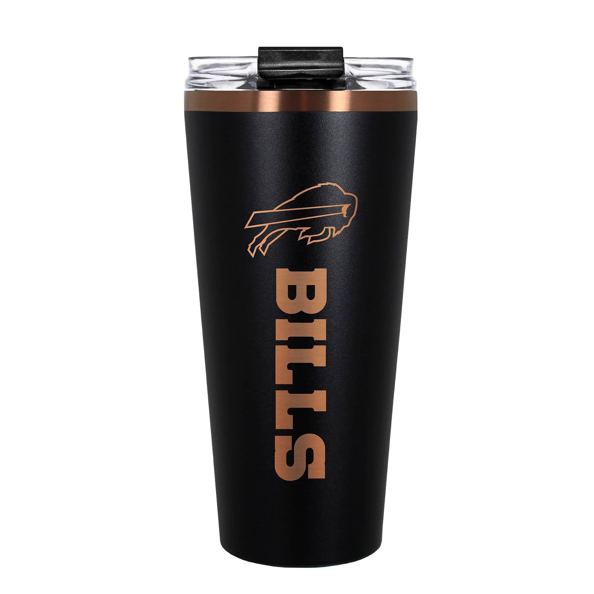 Front. Great American Products - Buffalo Bills 30oz. Big Slim Tumbler - Black.