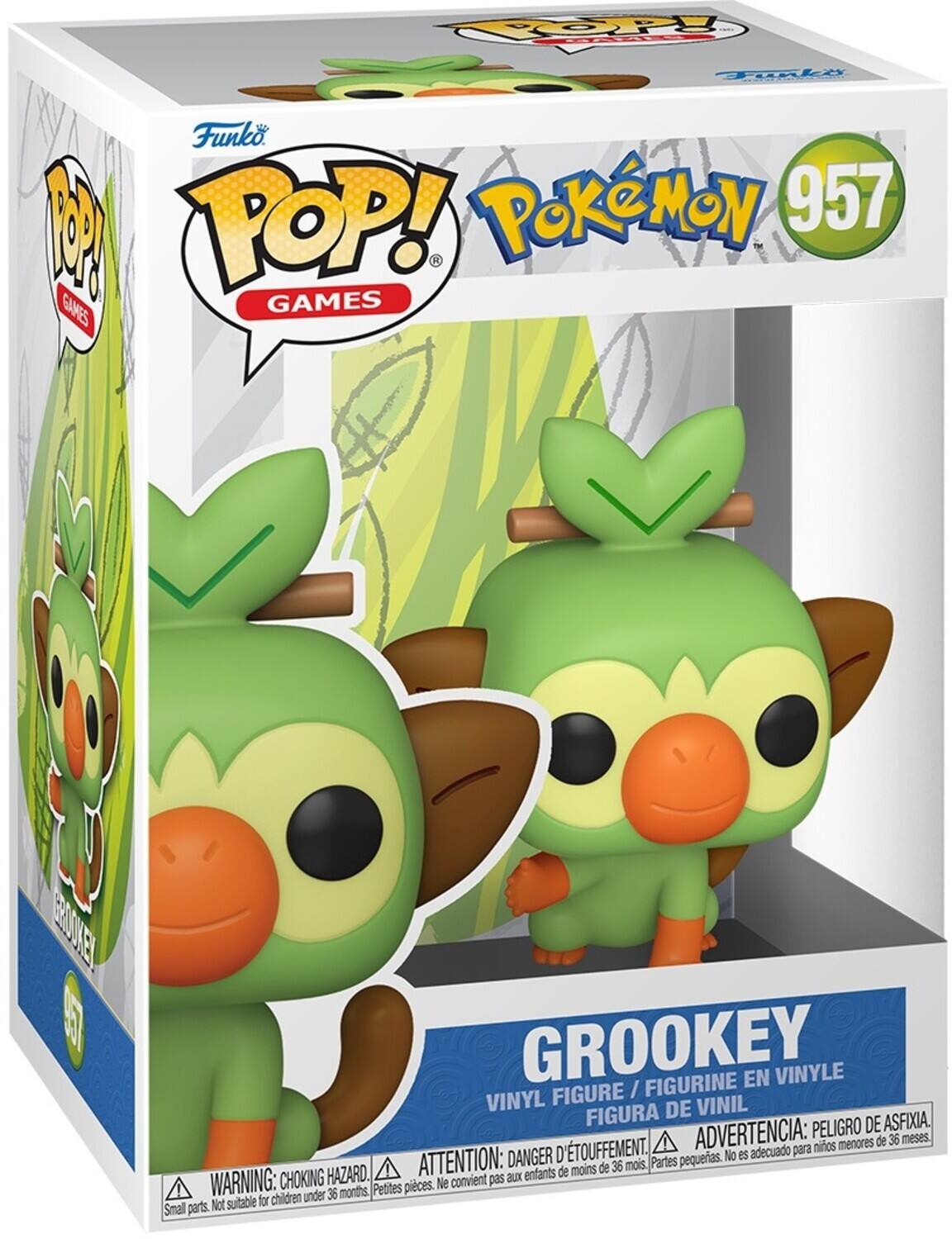 Funko POP! POKEMON 957 GAMES
GROOKEY FIGURINE EN VINYLE
FIGURE / VINYL
FIGURA DE VINIL
PELIGRO DE ASFIXIA.
D'TOUFFEMENT.
ADVERTENCIA: nios menores de 36 meses.
DANGER No es adecuado para
ATTENTION: de 36 mois.
Partes pequeras.
HAZARD.
enfants de moins
WARNING: CHOKING
Small parts. Not suitable for
Petites pieces. Ne convient pas aux
children under 36 months.
