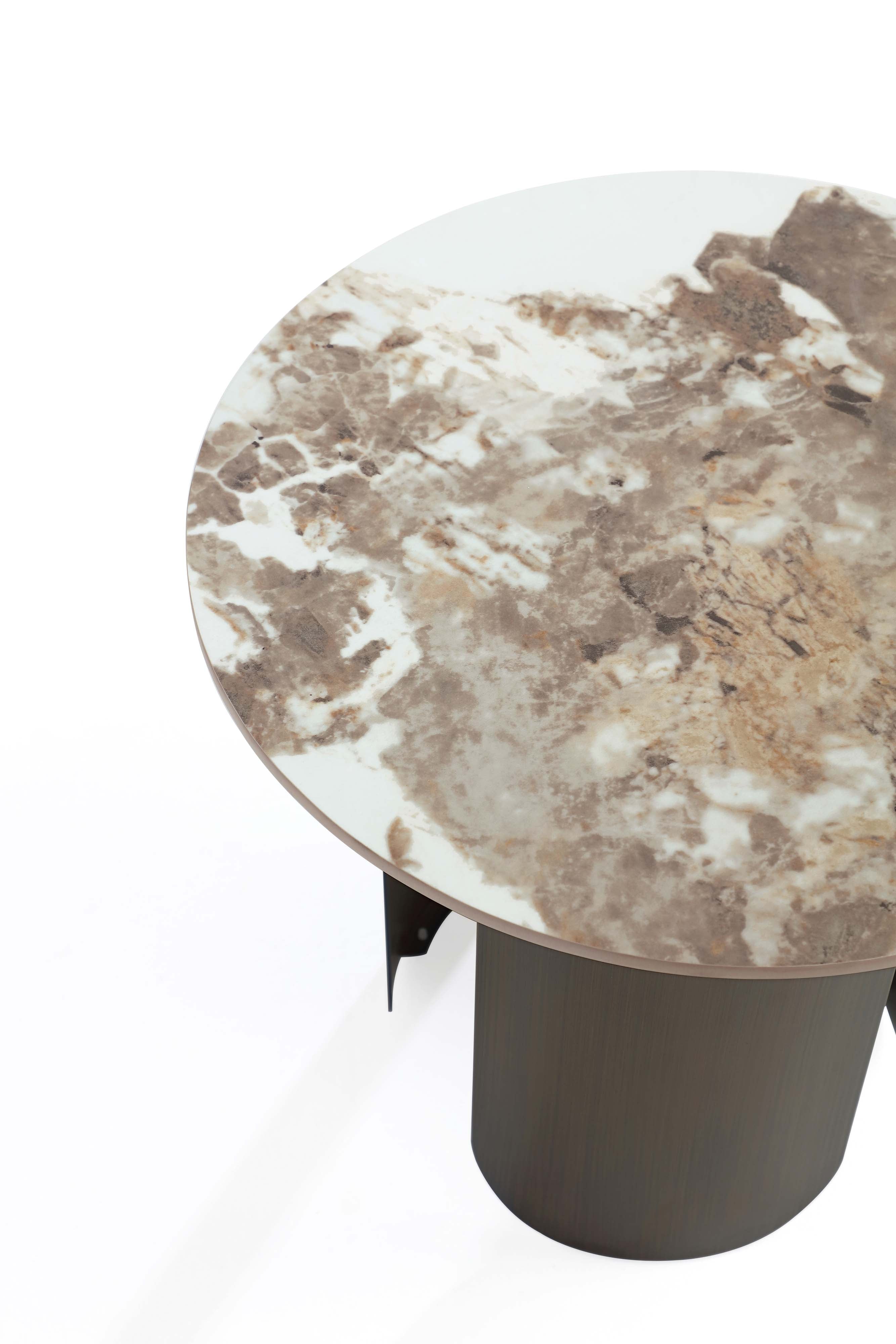 Alt View 1. Manhattan Comfort - Monica Modern Glam Sintered Stone Top End Table - Bronze.