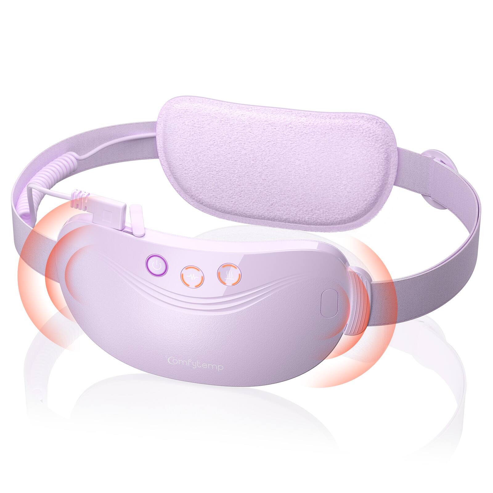 Front. Comfytemp - Cordless Heating Pad for Period Cramps, 5000mAh Rechargeable Dual Zone Heating Pad for Menstrual Comfort - Purple.