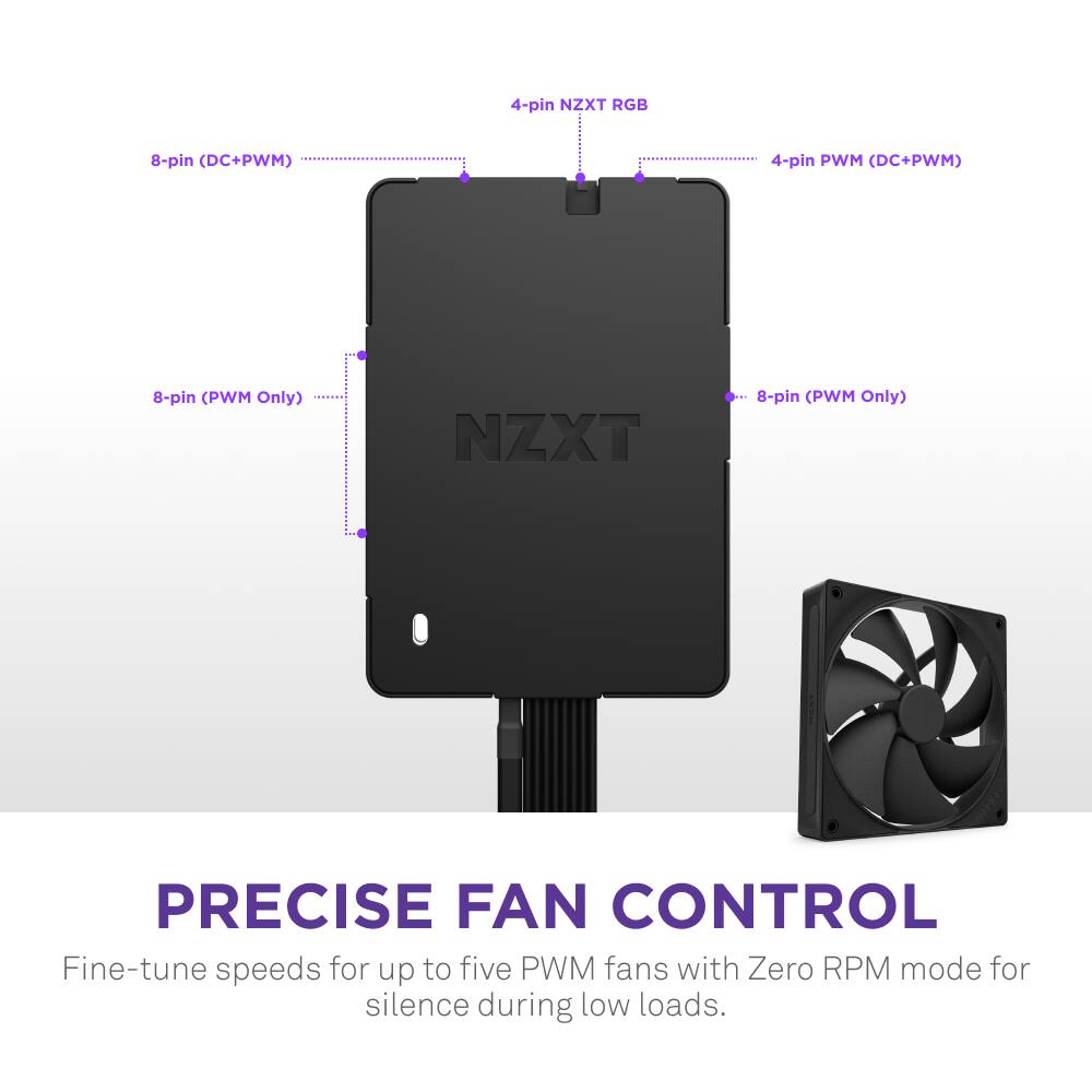 PRECISE FAN CONTROL: Fine-tune speeds for up to five PWM fans with Zero RPM mode for silence during low loads.