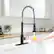 Alt View 3. Boyel Living - Black and Brushed Nickel Single Handle Touchless Pull Down Kitchen Faucet with Deckplate Included - Black & Brushed Nickel.