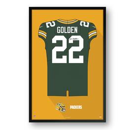 Sporticulture - Matthew Golden Bay Packers Facsimile Signature Framed Jersey Art Print - Green