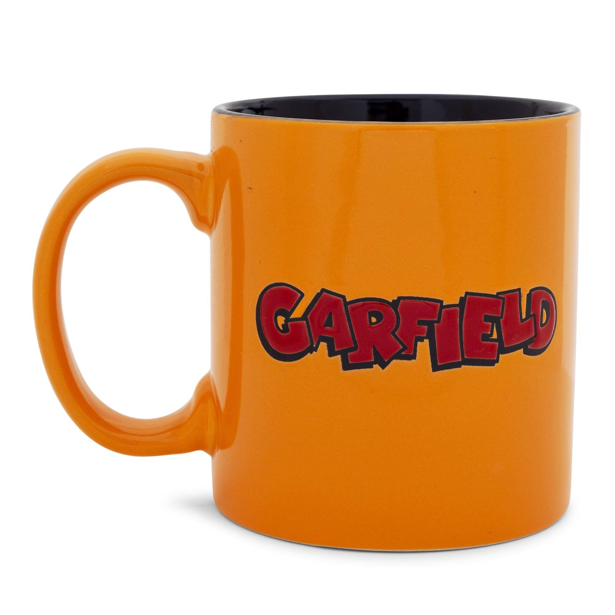 Alt View 1. Silver Buffalo - Garfield Tongue Out Wax-Resist Ceramic Mug | Holds 20 Ounces - Orange.