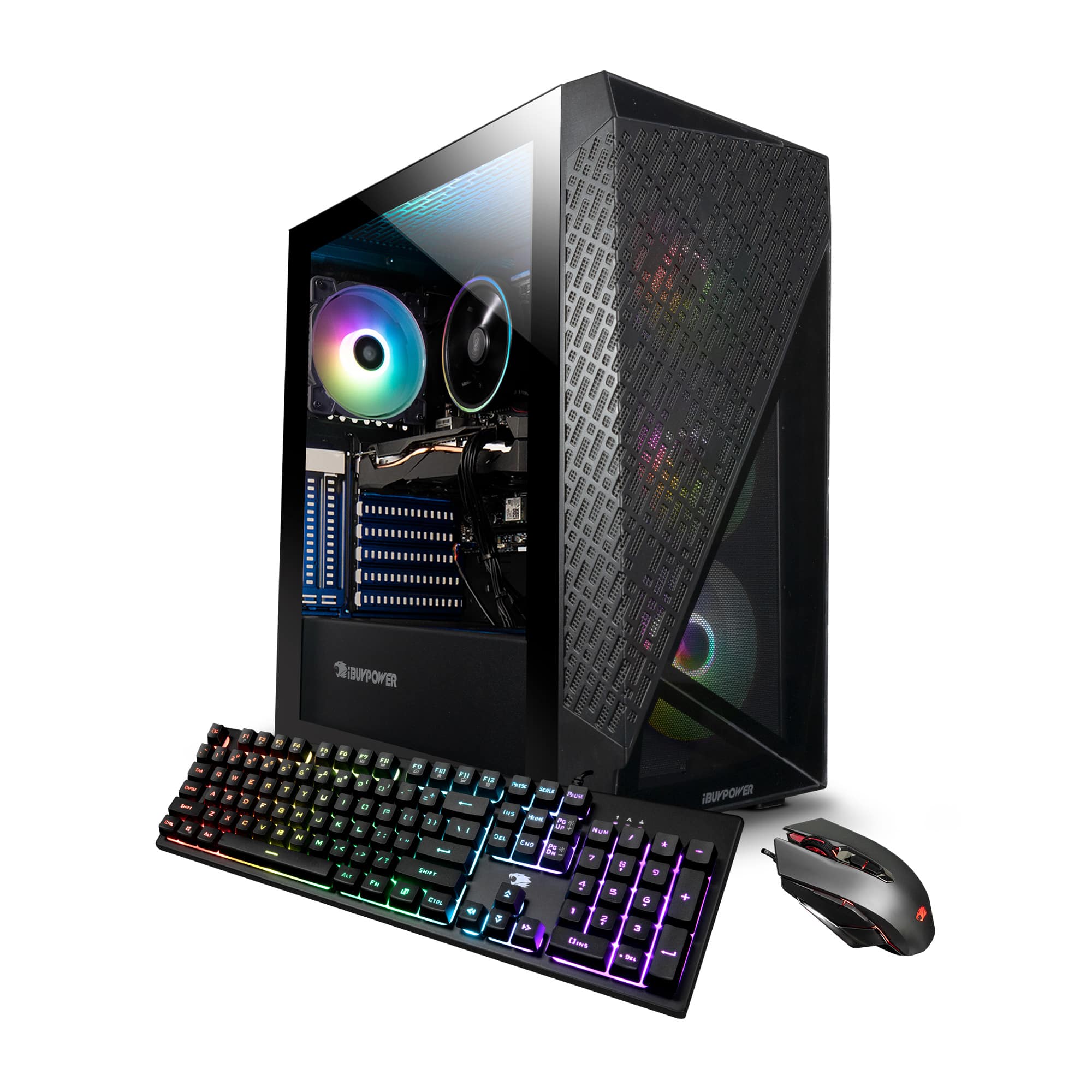 iBUYPOWER - SlateMesh Gaming Desktop - AMD Ryzen 7 5700 - AMD Radeon RX 6700 10GB - 16GB DDR4 RAM - 1TB NVMe SSD - Black - Front_Zoom