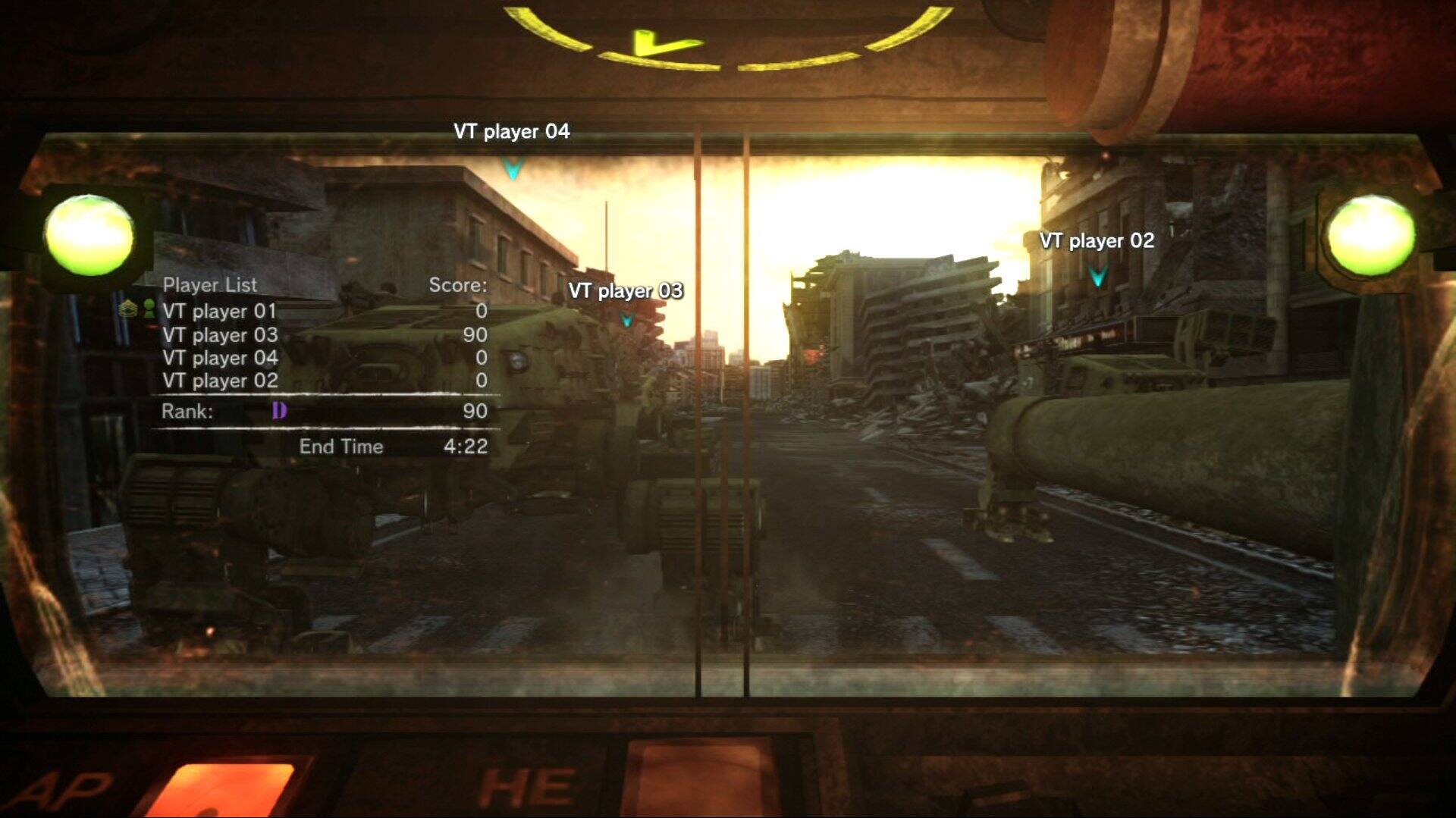 VT player 01  
VT player 03  
VT player 04  
VT player 02  

Player List  
VT player 01  
VT player 03  
VT player 04  
VT player 02  

Rank: D  
End Time: 4:22  
Score: 0 90 0 0 90