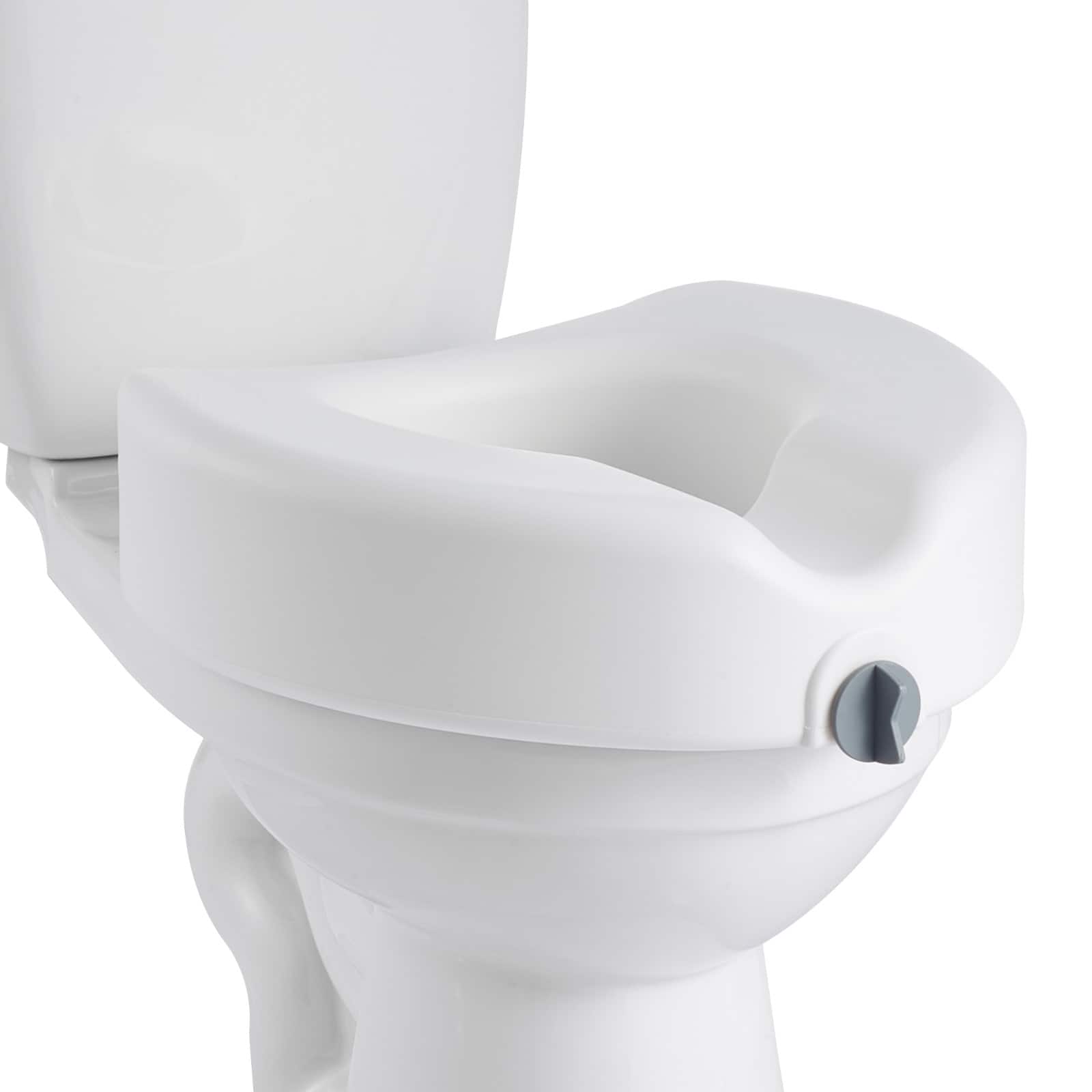 VEVOR - Raised Toilet Seat, 350 lbs Capacity, 5-Inch Lift Height, Commode Elevated Toilet Seat Riser with Enlarged Opening - White