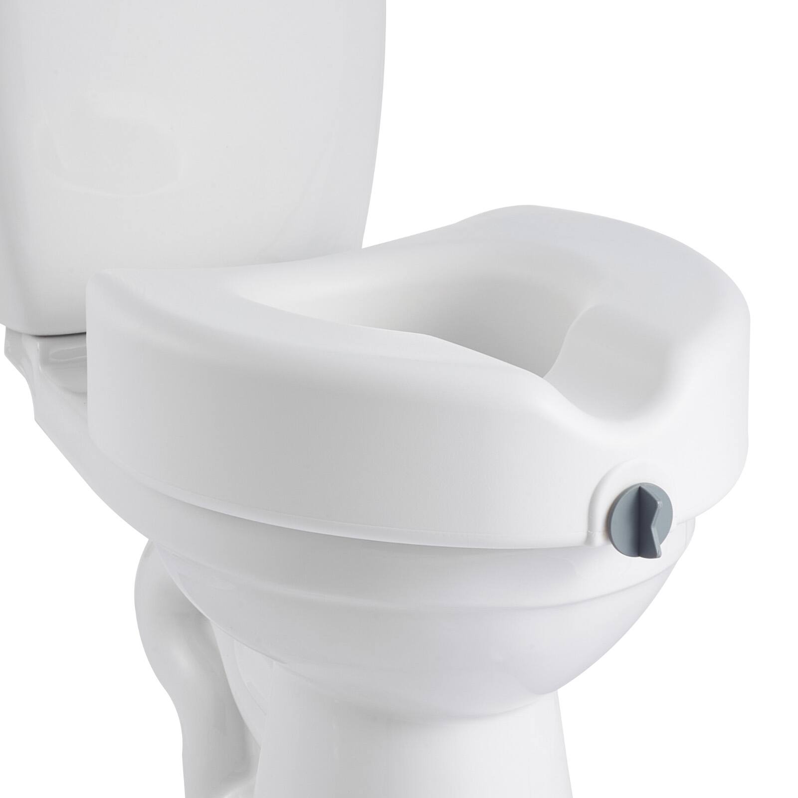 VEVOR - Raised Toilet Seat, 350 lbs Capacity, 5-Inch Lift Height, Commode Elevated Toilet Seat Riser with Enlarged Opening - White