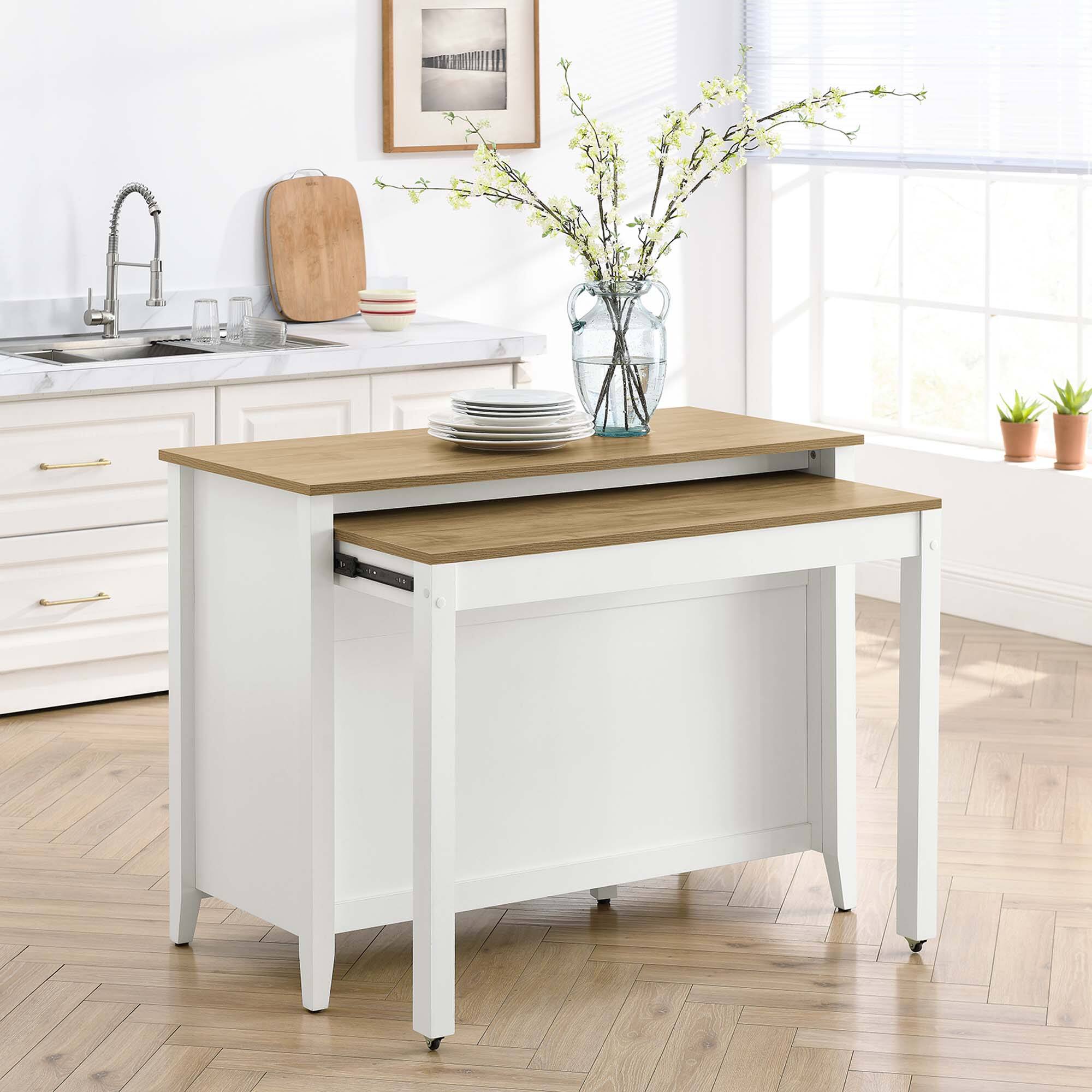 Alt View 2. Modway - Garland Kitchen Island by Modway - Oak White.