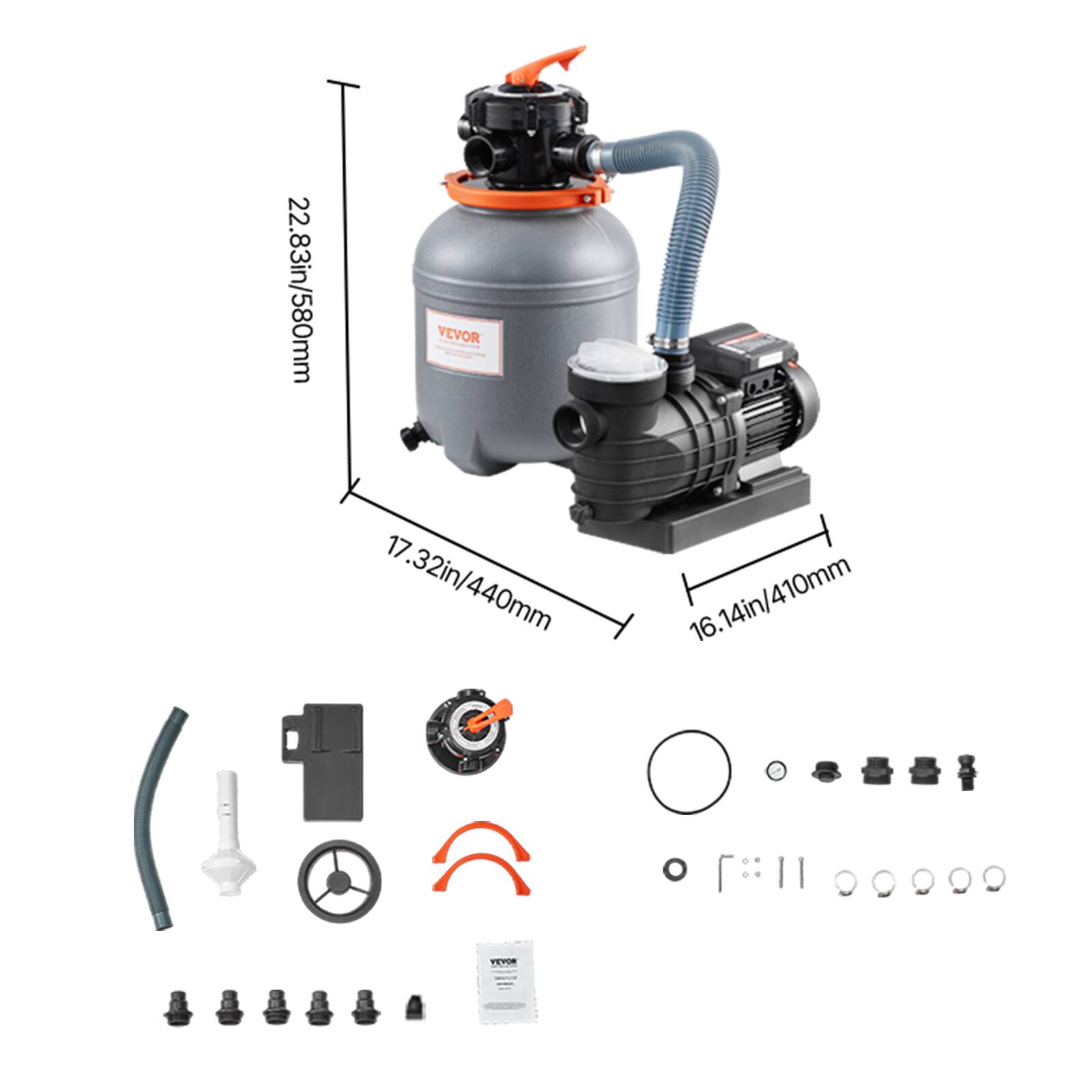 22.83in/580mm  
17.32in/440mm  
16.14in/410mm  

VEVOR