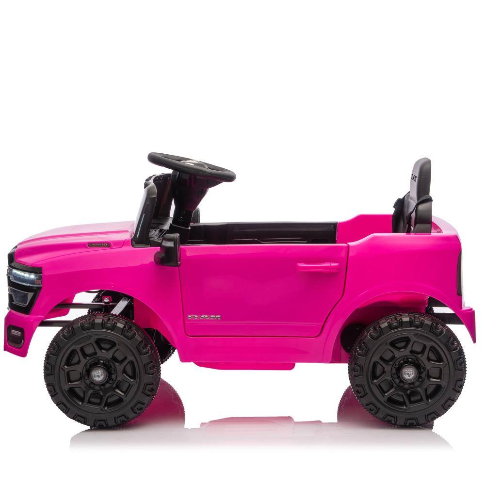 Alt View 1. BreeBe - Licensed Dodge RAM 3500 12V Kids Ride On Truck w/ Remote, 2WD, Rear Suspension, LED Lights, Music, Bluetooth, Ages 3-6 - Pink.