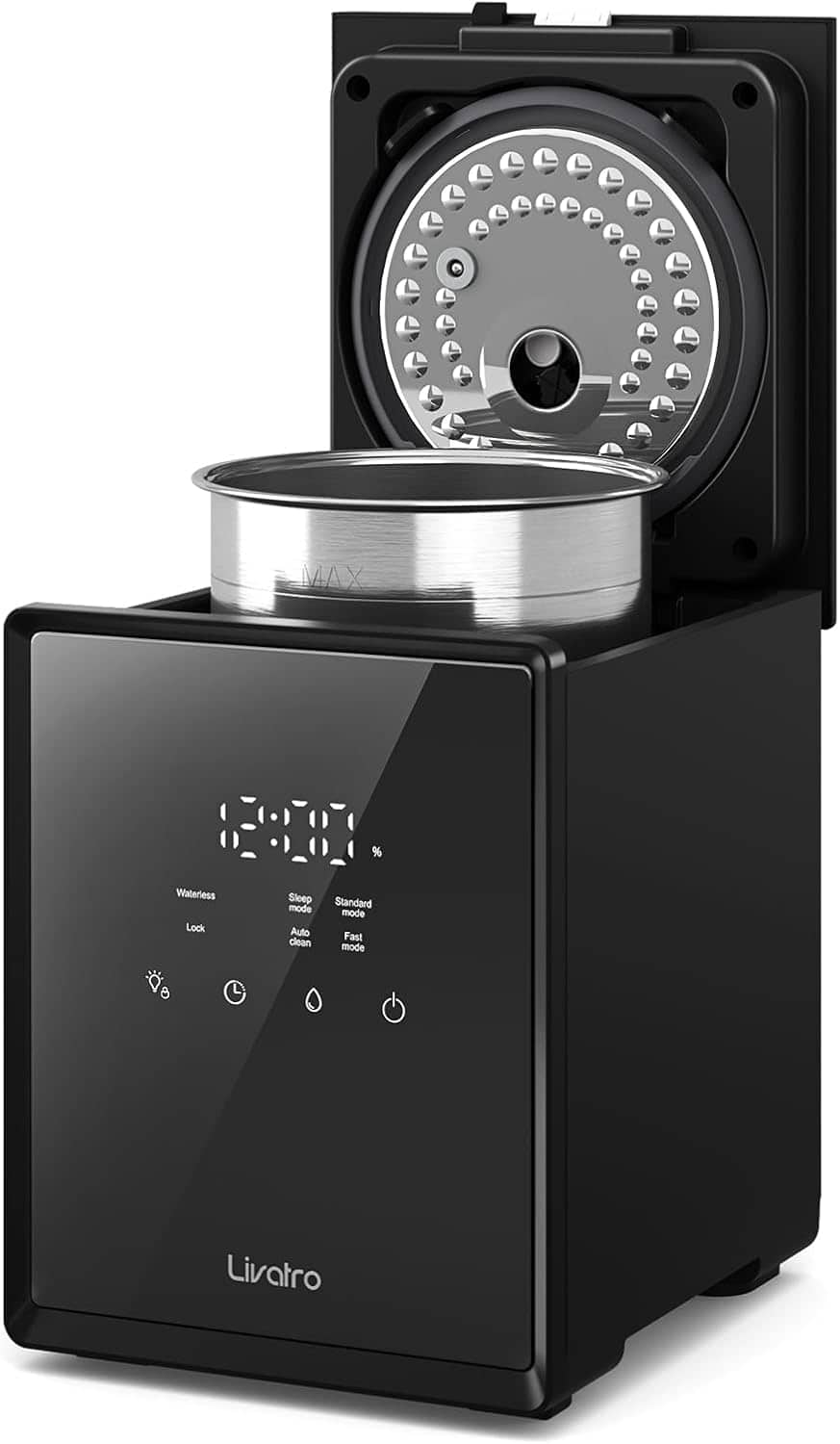 MAX % Waterless Lock Sleep mode Auto clean Standard mode Fast mode Livatro