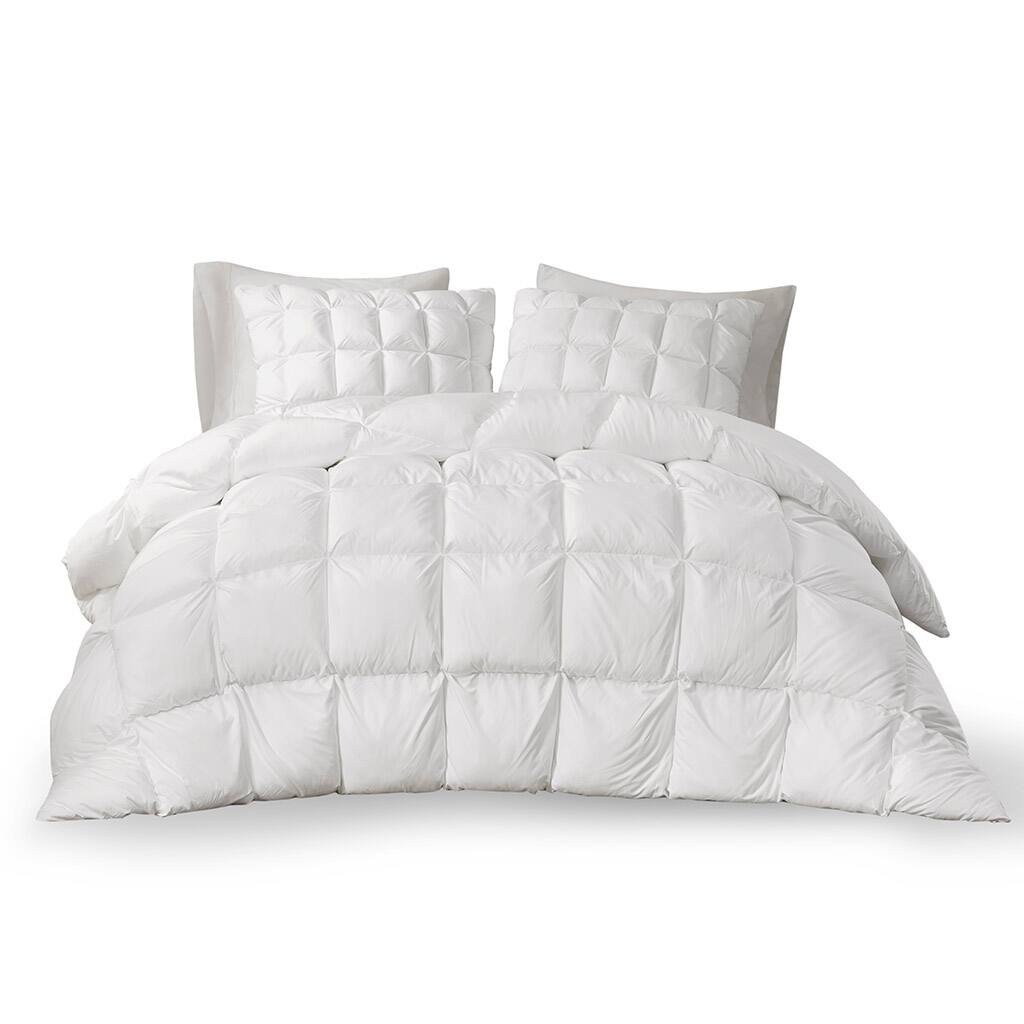 Front. Gracie Mills - Gracie Mills Norman 3D Puff Stitching Overfilled Down Alternative Comforter - White.