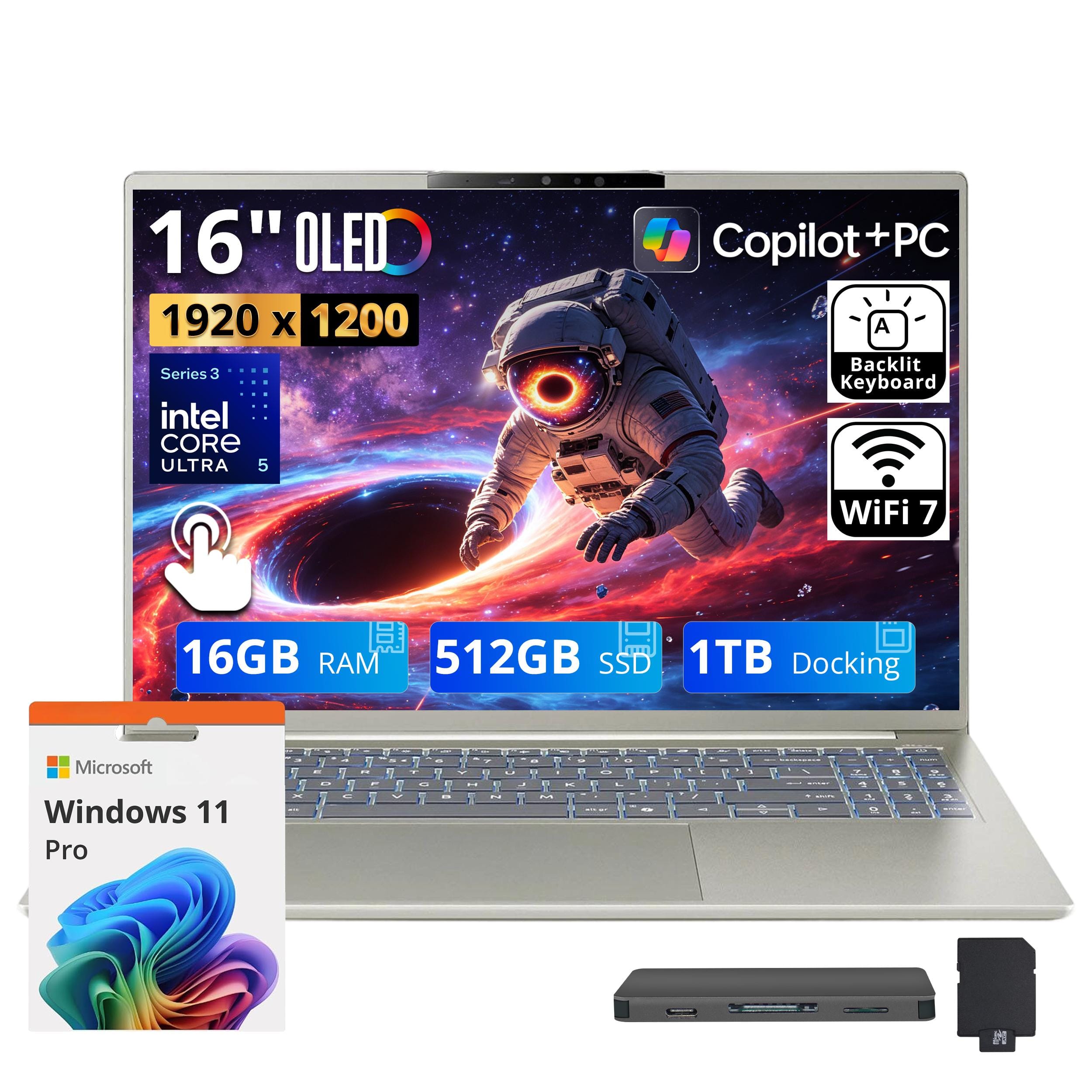 "Acer - Upgraded - Swift Go 16 AI 16"" 2K OLED Touch Laptop,Ultra 5 322,16GB RAM,512GB SSD+1TB Dock Set,Backlit,Win 11 Pro - Vapor Silver" price history on PriceWatchPro