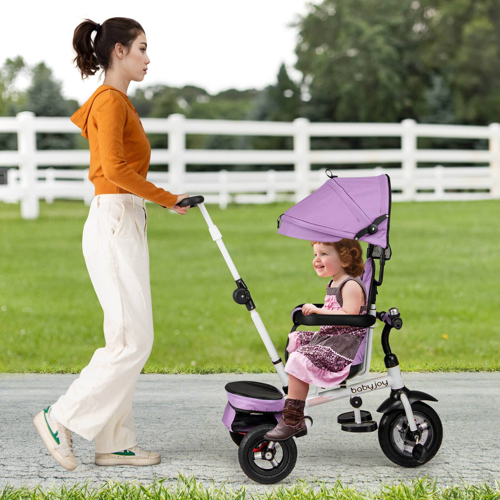 Alt View 1. Costway - Costway 5-in-1 Folding Trike for Toddlers 1-5 Years Old with Safety Harness Storage - Pink.