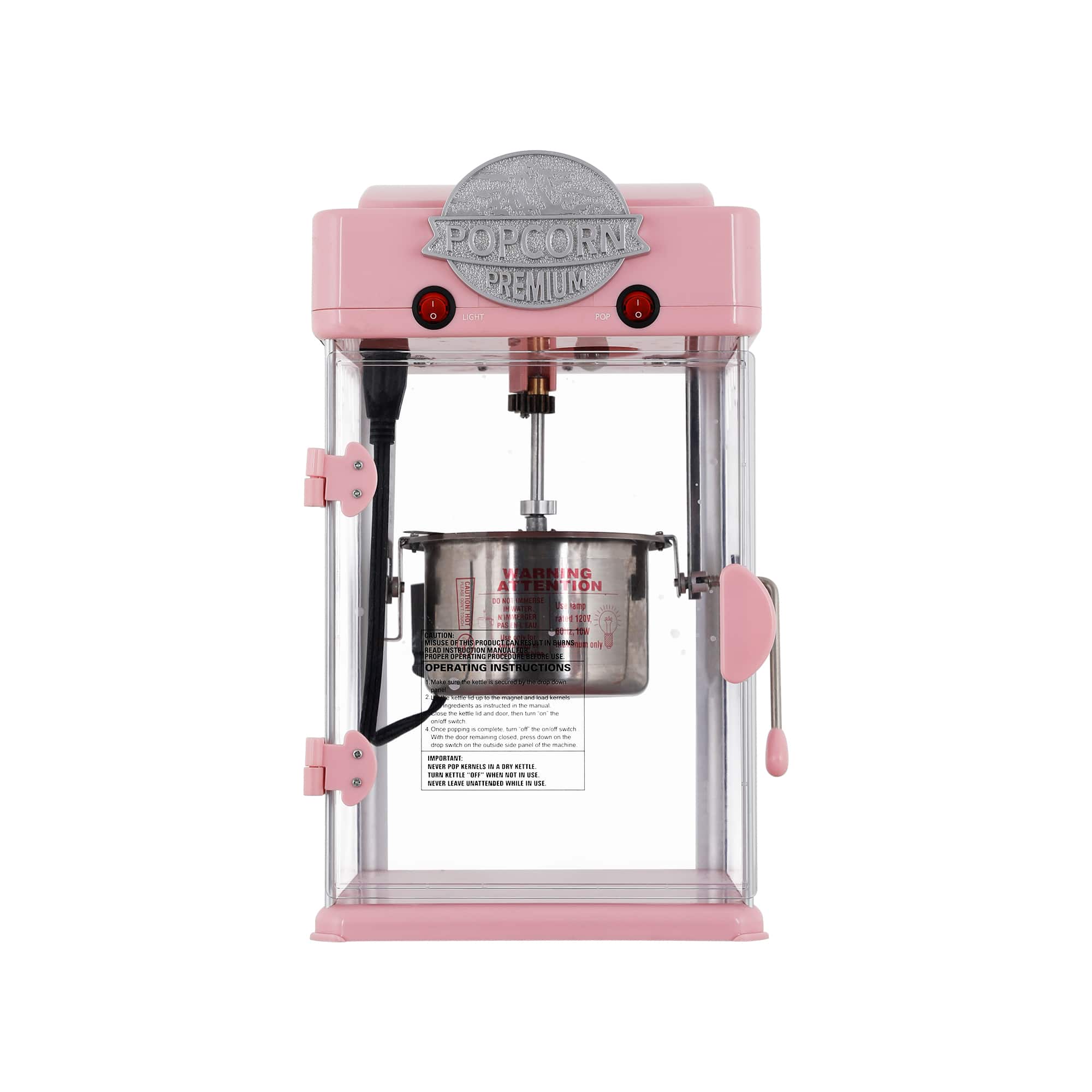 Dexmalle - Dexmalle-Tabletop Popcorn Popper Machine With 6 Oz Stainless-Steel Kettle - Pink
