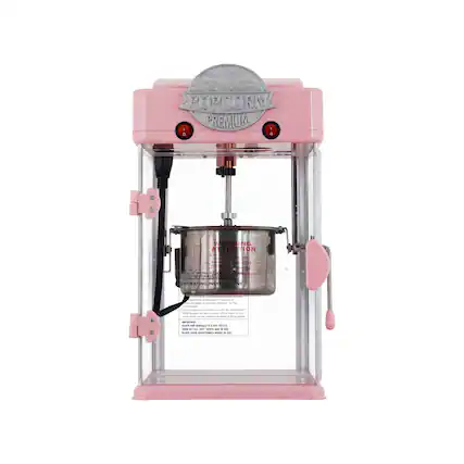 POPCORN PREMIUM
WARNING ATTENTION
OPERATING INSTRUCTIONS
1. Add 1/4 cup of kernels to the bottom of the pot.
2. Add 1/4 cup of oil to the pot.
3. Place the pot on the heating element.
4. Turn the knob to the "Heat" position.
5. Wait for the oil to heat up.
6. Once the oil is hot, add the kernels to the pot.
7. Cover the pot with the lid.
8. Wait for the popcorn to pop.
9. Once the popping slows down, turn off the heat.
10. Remove the pot from the heating element.
11. Enjoy your popcorn!
IMPORTANT: Do not leave the popcorn unattended while it is popping.