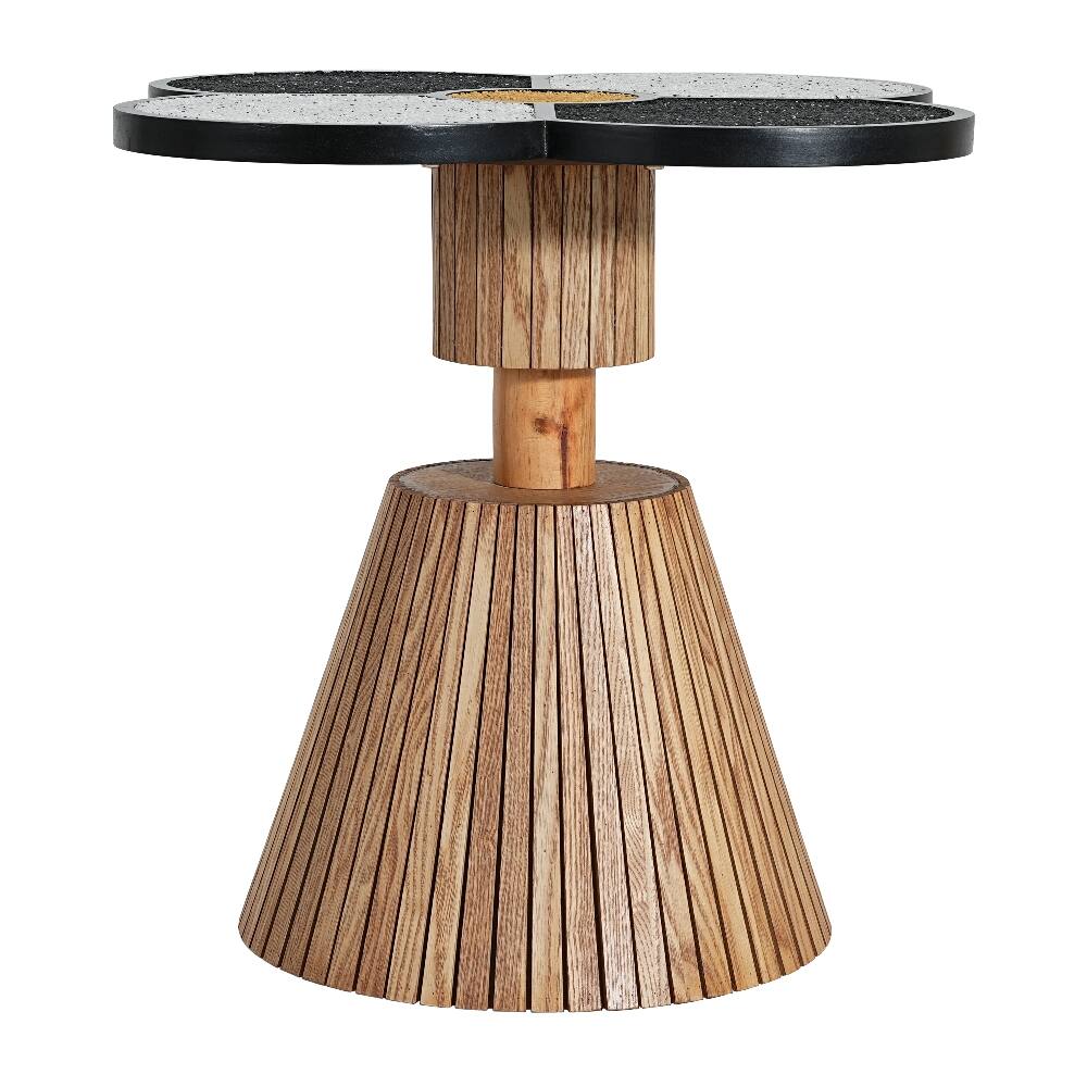 Loheer Four Leaf Clover Side Table Decorative Accent Table Wood Grain ...