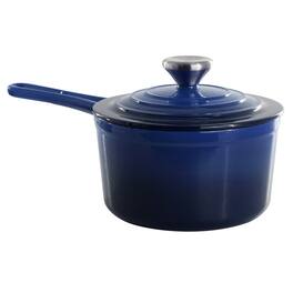 Mega Chef - MegaChef 2 Quart Enameled Cast Iron Sauce Pan in Gradient - Dark Blue