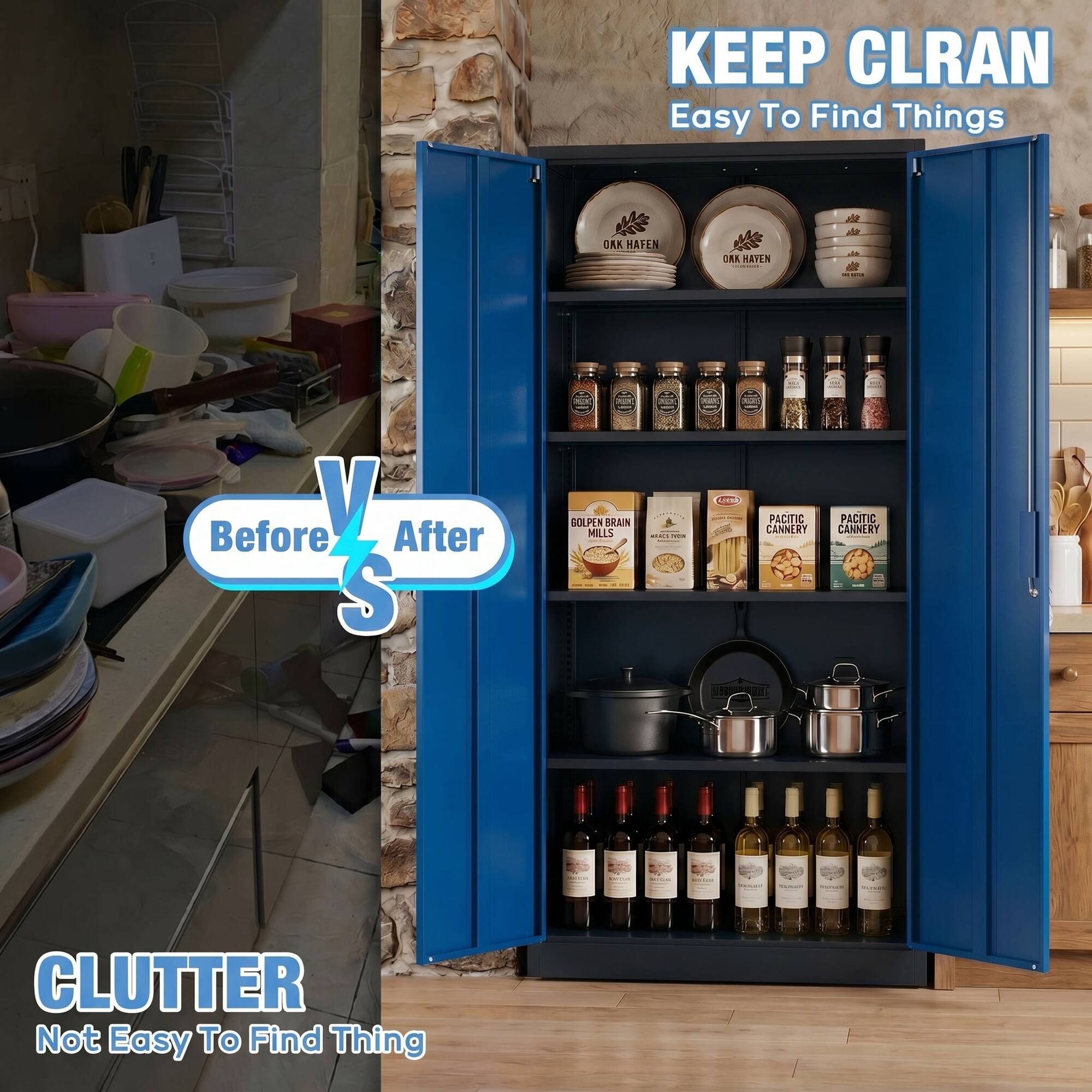 KEEP CLUTTER  
Easy To Find Things  

OAK HAVEN  

Before vs After  

SOLPEN BRAN MILLS  

Loead PACIFIC CANNERY  
PACIFIC CANNERY  

CLUTTER  
Not Easy To Find Thing