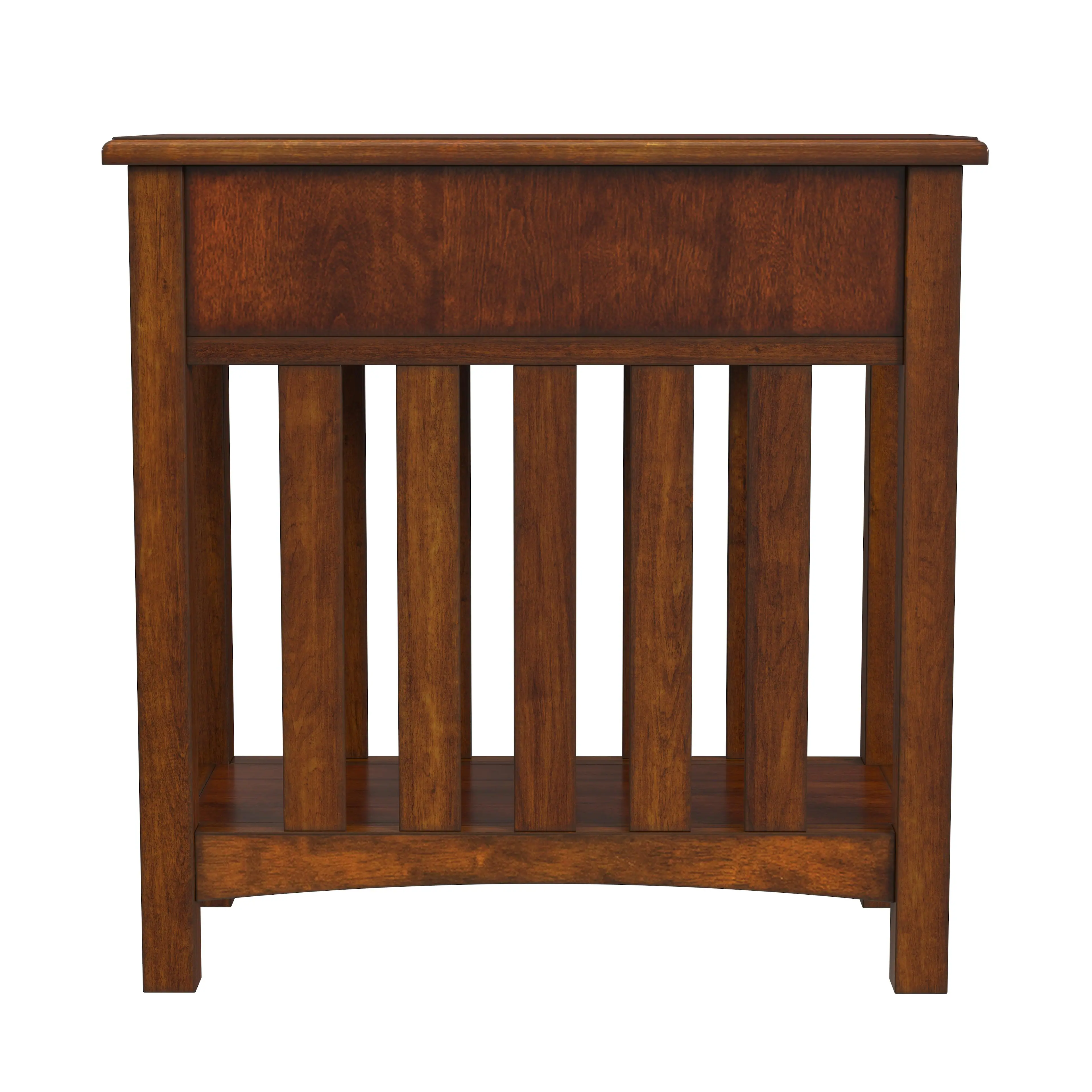 Alt View 2. Butler Specialty - Larina 16 in. W Rectangular Wood Shaker 1 Drawer Side Table with Lower Open Shelf - Light Brown.