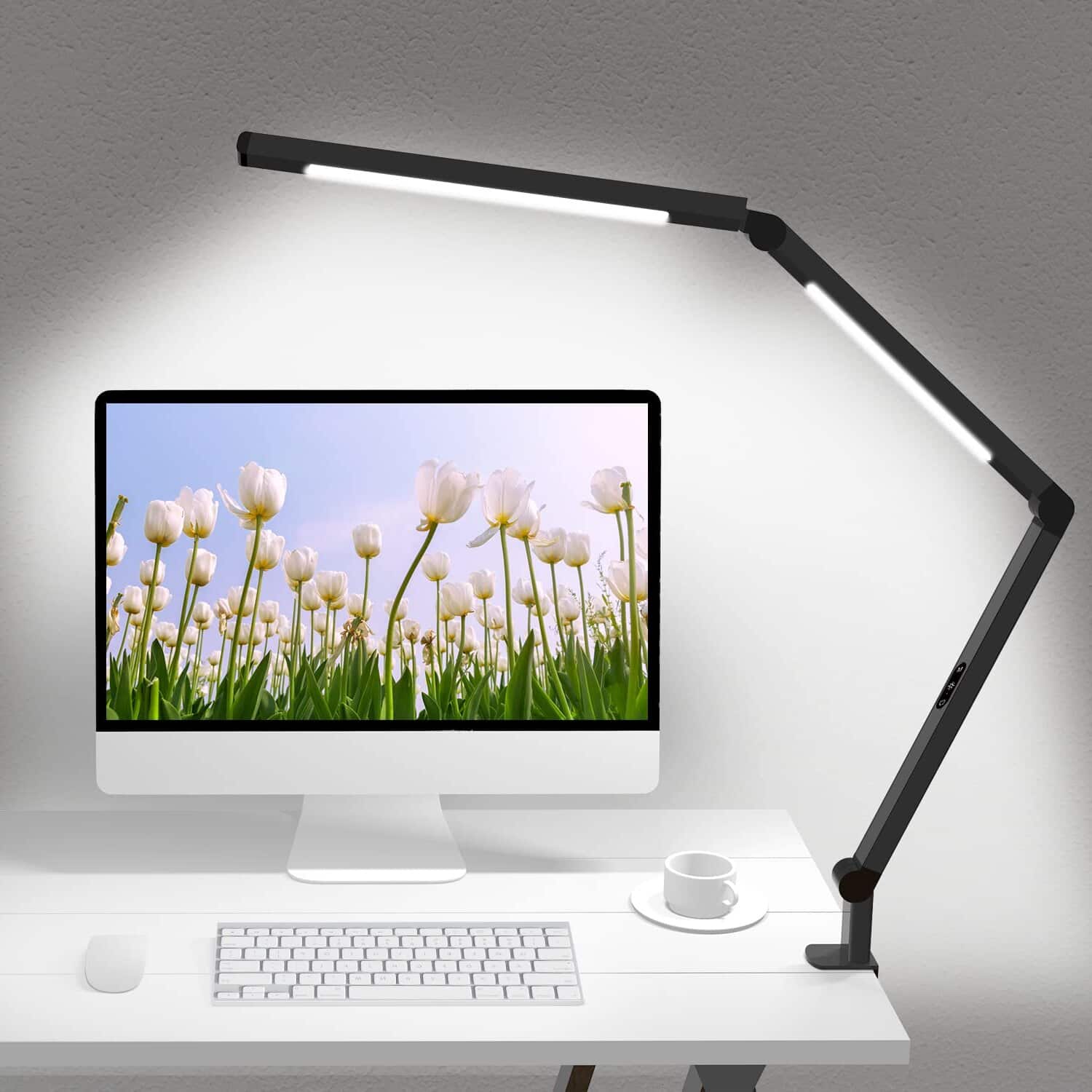 Dazzed Corner - LED Desk Lamp with Clamp, Brightness Levels Table Light - Black
