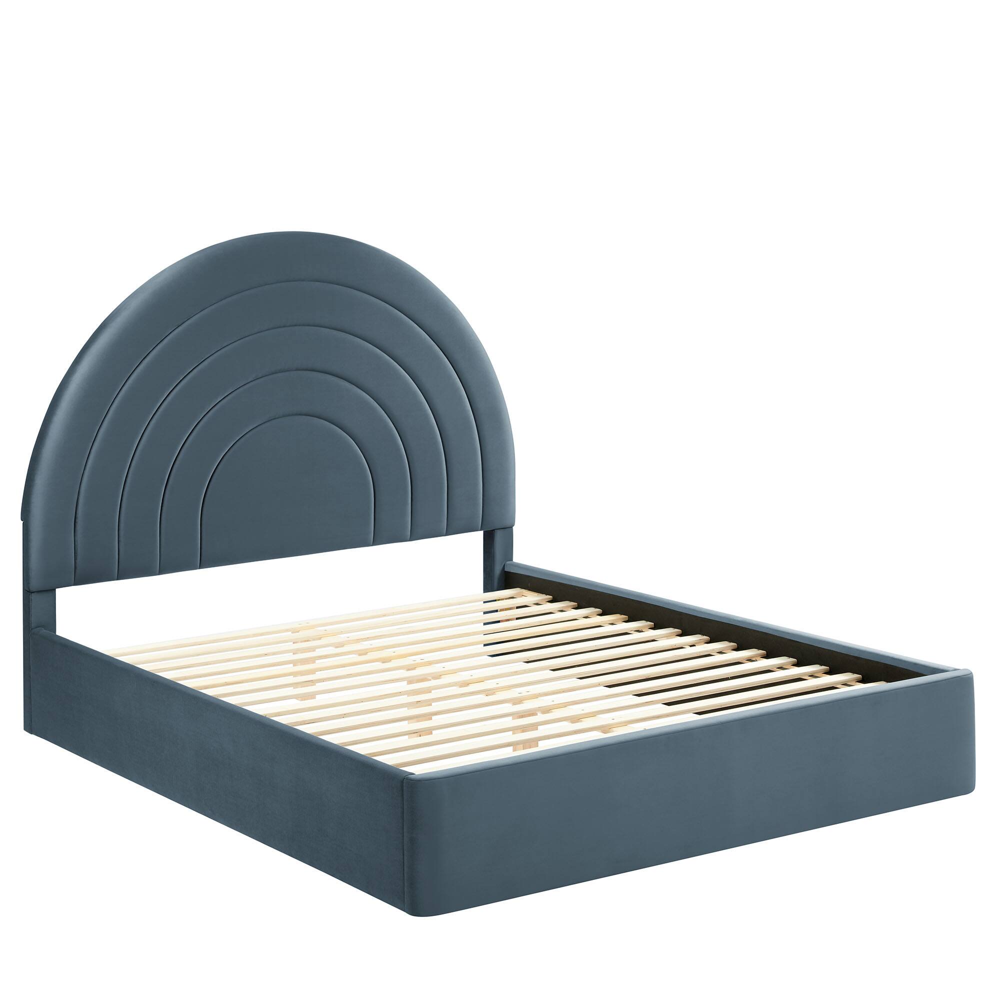 Alt View 1. Modway - Bridgette Wood King Platform Bed With Angular Frame - Brown.