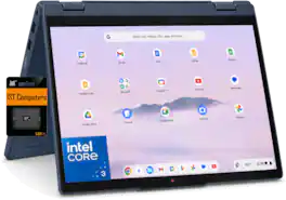Lenovo - Chromebook Plus 2-in-1 14" Full HD Touchscreen Laptop - Intel Core 3 Processor N355 2025 - 8GB Memory - 128GB UFS+128SD - 128GB SD Card - Cosmic Blue