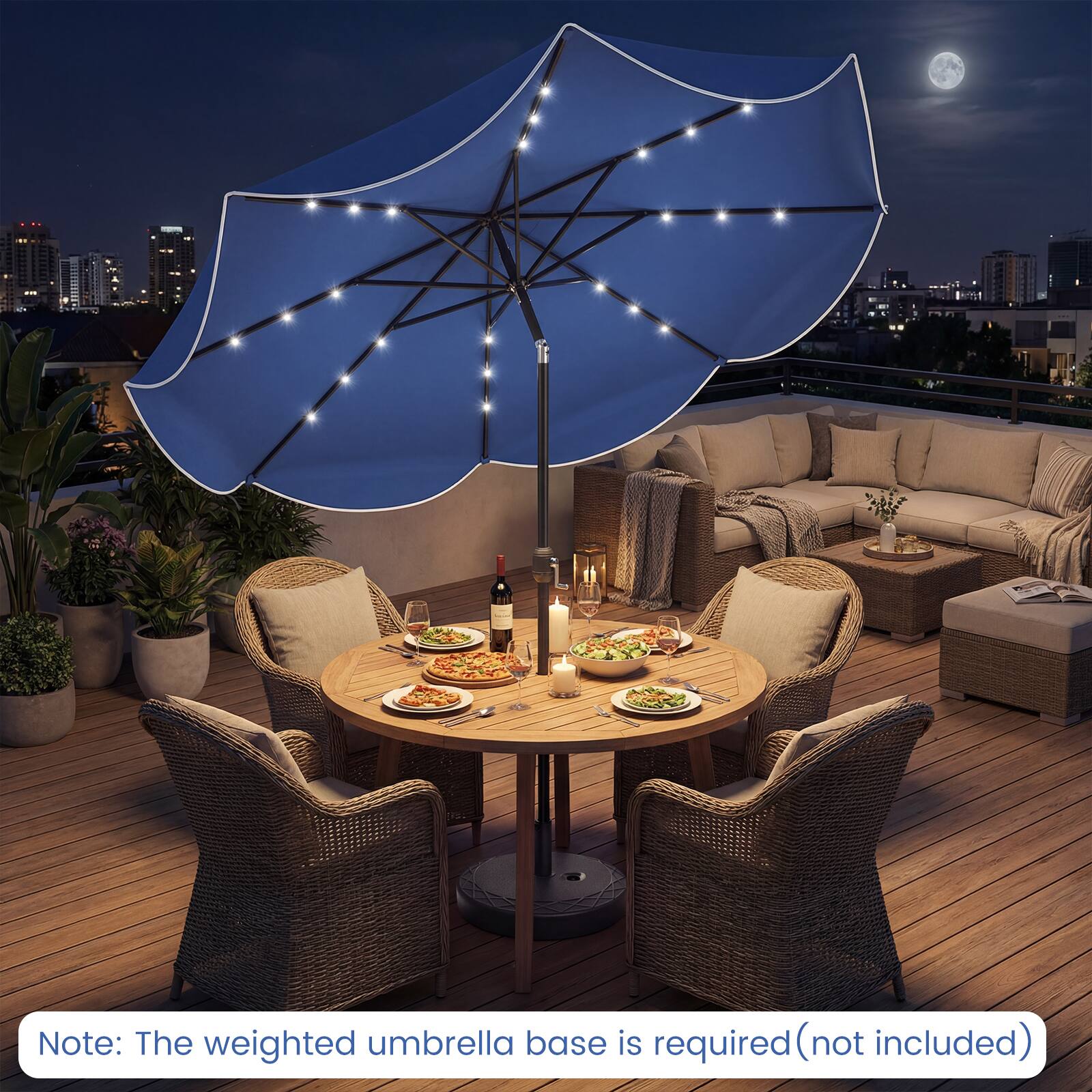 Note: The weighted umbrella base is required (not included)