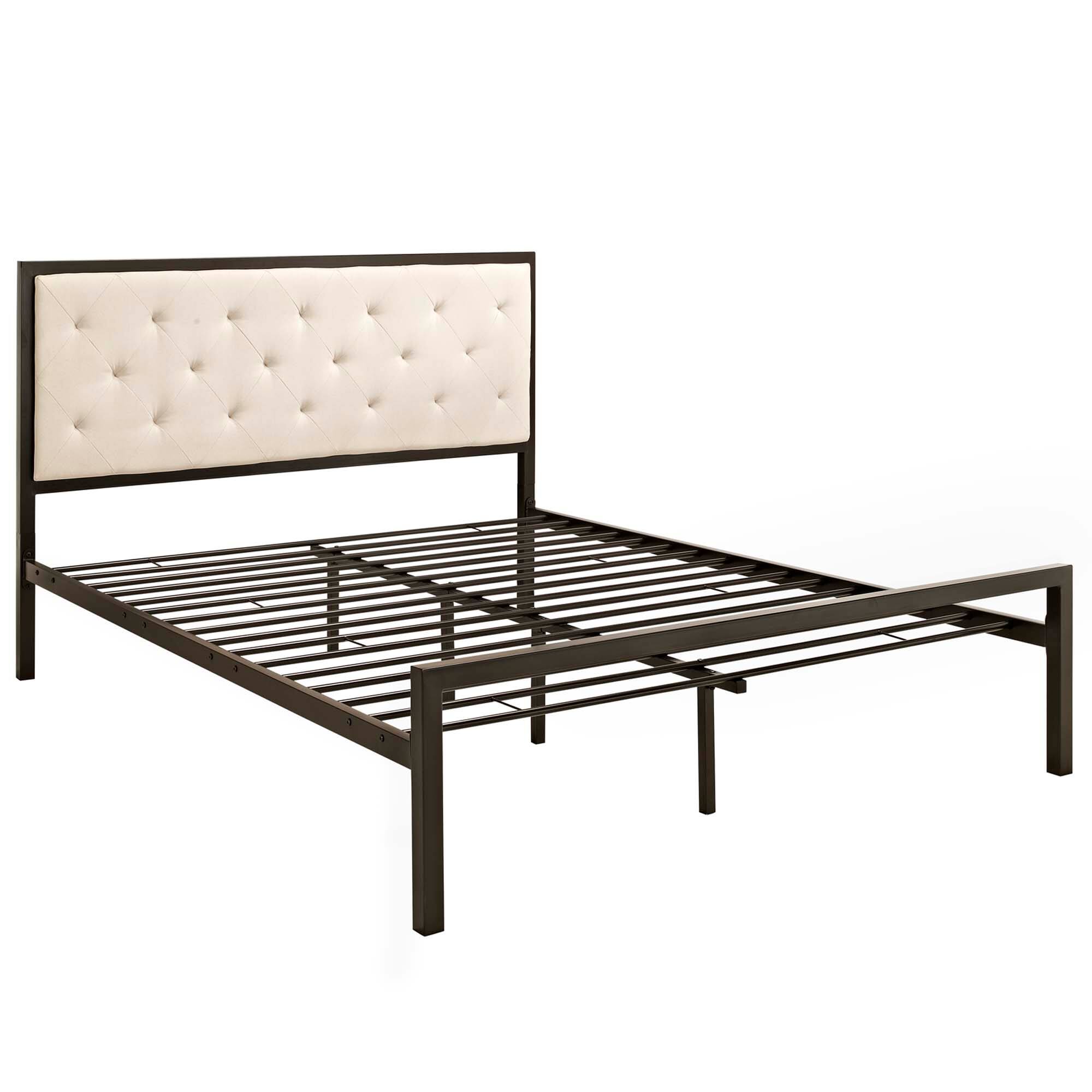 Left. Modway - Horizon Stainless Steel Twin Bed Frame - White.