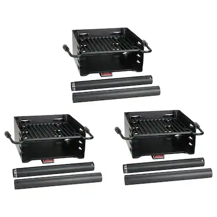 Front. Pilot Rock - Pilot Rock Park Style Steel Outdoor BBQ Charcoal Grill and Post, Black (3 Pack) - Black.