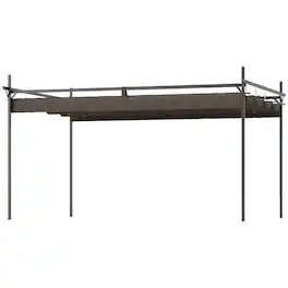 Outsunny - x 13' Metal Retractable Pergola Canopy, Outdoor Pergola for Garden, Patio, Backyard - Brown