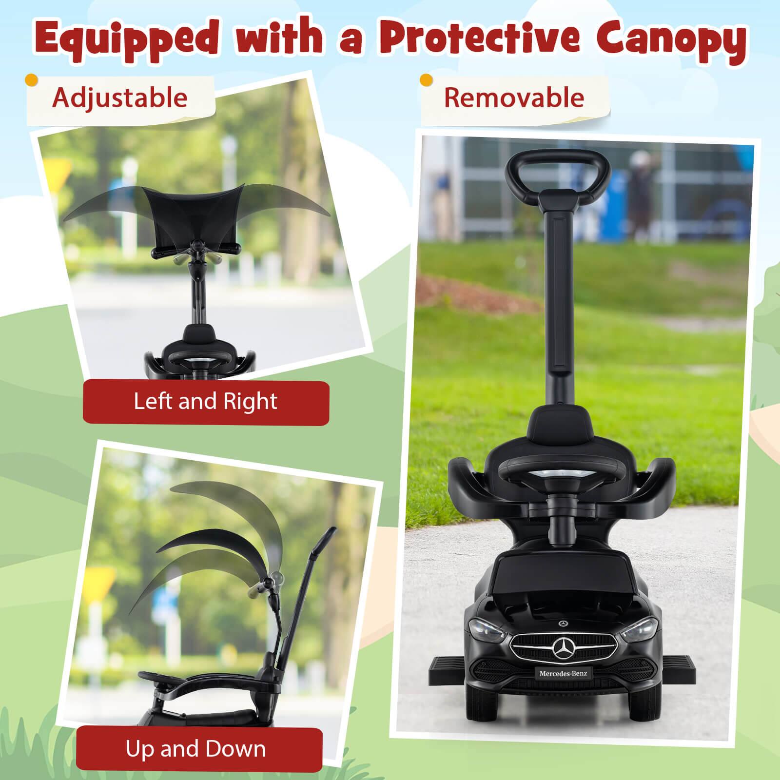 Equipped with a Protective Canopy

- Adjustable
  - Left and Right
  - Up and Down

- Removable