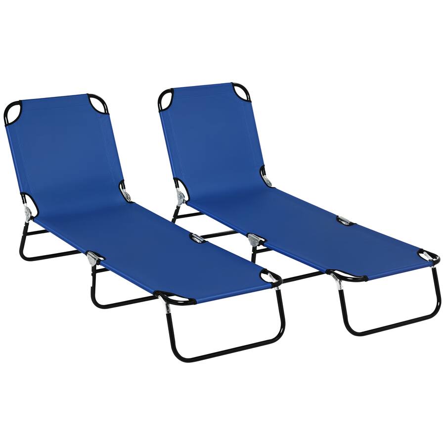 Outsunny Piece Folding Chaise Lounge Pool Chairs, Outdoor Sun Tanning ...