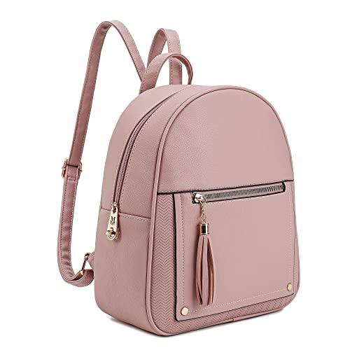 Front. Vulpecula Spade - Girls Backpack Purse Gifts for Kids Anti Theft Backpack with Secured Zipper & Tassel - Medium Pink.