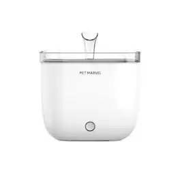 PET MARVEL - Light Youth Stainless Steel Automatic Cat Water Fountain, 68oz/2L for Felines & Small Dogs - White