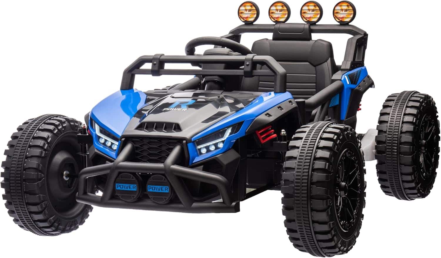 Homhougo - 24V Kids Eletric UTV with Remote Control，Battery Powered Ride On Toys with Big Wheel,4 Shock Absorbers, Dual 130W - Blue