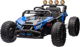 Homhougo - 24V Kids Eletric UTV with Remote Control,Battery Powered Ride On Toys with Big Wheel,4 Shock Absorbers, Dual 130W - Blue