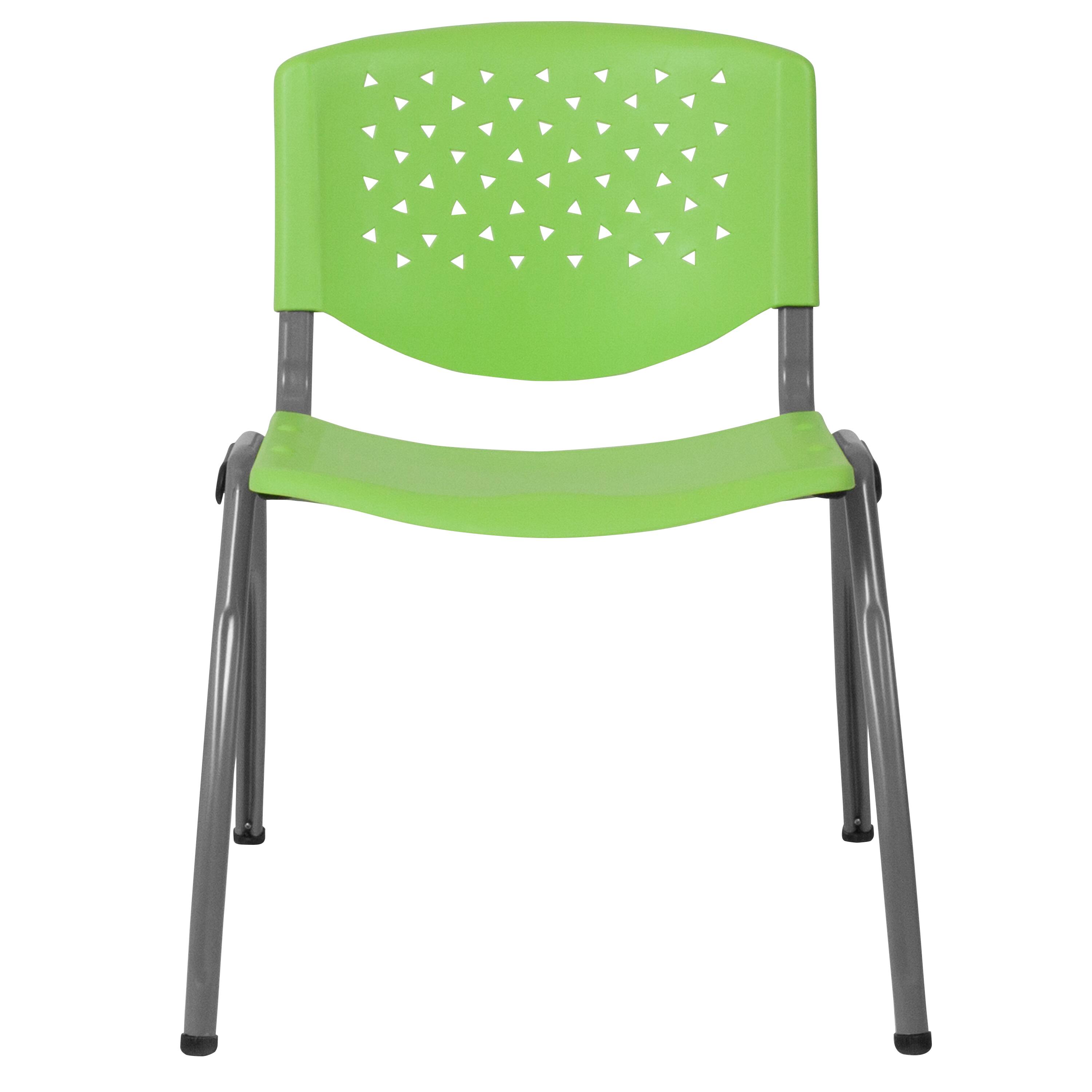 Alt View 7. Emma + Oliver - Home and Office Plastic Stack Chair with Perforated Back - Guest Chair - Green.
